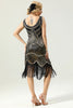 Load image into Gallery viewer, 1920 Retro Dark Green Sequin Fringe Dress