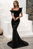 Load image into Gallery viewer, One Shoulder Mermaid Black Prom Dress