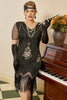 Load image into Gallery viewer, Plus Size 1920s Gatsby Sequin Fringed Paisley Flapper Dress