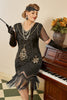 Load image into Gallery viewer, Plus Size 1920s Gatsby Sequin Fringed Paisley Flapper Dress