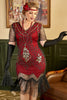 Load image into Gallery viewer, Plus Size 1920s Gatsby Sequin Fringed Paisley Flapper Dress