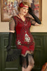 Load image into Gallery viewer, Plus Size 1920s Gatsby Sequin Fringed Paisley Flapper Dress