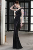 Load image into Gallery viewer, Black Mermaid Prom Dress with Beading