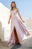 Load image into Gallery viewer, Spaghetti Straps Blush Prom Dress with Slit