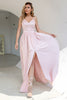 Load image into Gallery viewer, Spaghetti Straps Blush Prom Dress with Slit