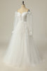 Load image into Gallery viewer, Luxurious A Line Off the Shoulder White Wedding Dress with Appliques