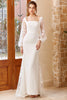 Load image into Gallery viewer, White Mermaid Long Sleeves Wedding Dress