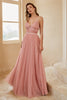 Load image into Gallery viewer, A Line Long Bridesmaid Dress with Ruffles