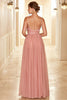 Load image into Gallery viewer, A Line Long Bridesmaid Dress with Ruffles