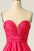 Load image into Gallery viewer, A-Line Sweetheart Fuchsia Long Prom Dress with Ruched