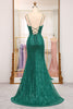 Load image into Gallery viewer, Glitter Dark Green Mermaid Long Prom Dress With Slit