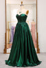 Load image into Gallery viewer, Sparkly Dark Green A Line Strapless Long Pleated Prom Dress