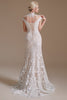 Load image into Gallery viewer, Mermaid White Lace Open Back Wedding Dress