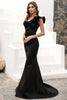 Load image into Gallery viewer, One Shoulder Mermaid Black Prom Dress