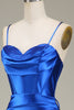 Load image into Gallery viewer, Royal Blue Mermaid Spaghetti Straps Long Prom Dress With Slit