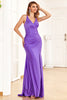 Load image into Gallery viewer, Purple Wedding Guest Dress with Slit