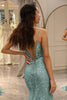 Load image into Gallery viewer, Green Mermaid Long Appliqued Prom Dress With Slit