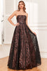 Load image into Gallery viewer, Sparkly Black A-line Long Prom Dress with Beading_3