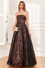 Load image into Gallery viewer, Sparkly Black A-line Long Prom Dress with Beading_4