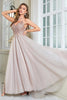 Load image into Gallery viewer, Glitter Blush A-Line Tulle Long Prom Dress with Lace