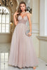 Load image into Gallery viewer, Sparkly Blush Beaded A-Line Long Formal Dress